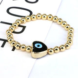 3Pcs Heart Lampwork Beaded Bracelet Stretch Bangle Party Gift Jewelry