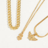 Punk Style Angel Women Fine Foot Chain Multi-layer Anklets Set