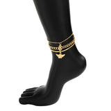 Punk Style Angel Women Fine Foot Chain Multi-layer Anklets Set