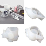 3Pcs Conch Elephant Shape Beauty Sponge Rack Mold Kit Silicone Resin Mold