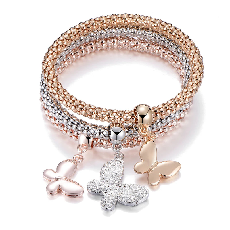 Crystal Charm Bracelet Set, Variety of Designs, Women's Jewelry Gift