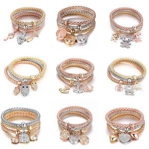 Crystal Charm Bracelet Set, Variety of Designs, Women's Jewelry Gift