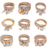 Crystal Charm Bracelet Set, Variety of Designs, Women's Jewelry Gift