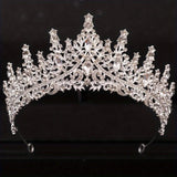 Crystal Crown Necklace Earring Set Rhinestone Bridal Jewelry