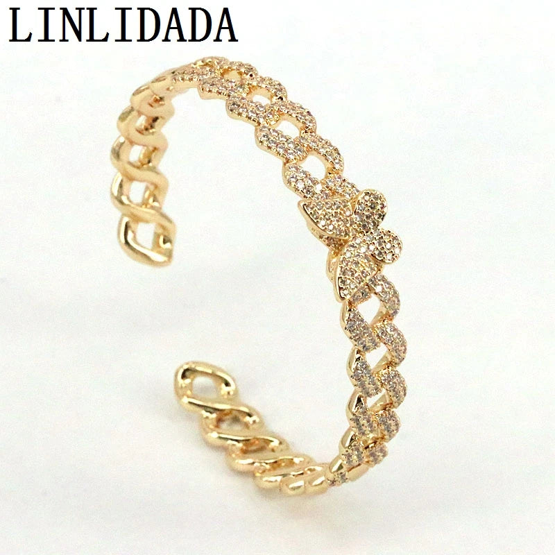 CZ Butterfly Crystal Bangles - Adjustable Cuff Bracelets
