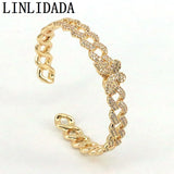 CZ Butterfly Crystal Bangles - Adjustable Cuff Bracelets