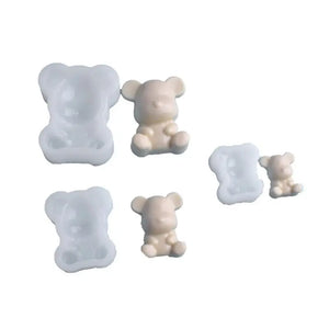 3Pcs Bear Pendant Mold Resin Animals Molds Jewelry Making Tools DIY Hand Crafts