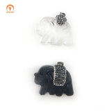 3Pcs Elephant Pendants Rhinestone Boho Jewelry For Necklace Making