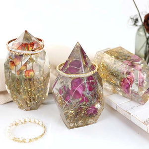 3Pcs DIY Crystal Epoxy Resin Mold Gemstone Ore Faceted Bracelet Holder