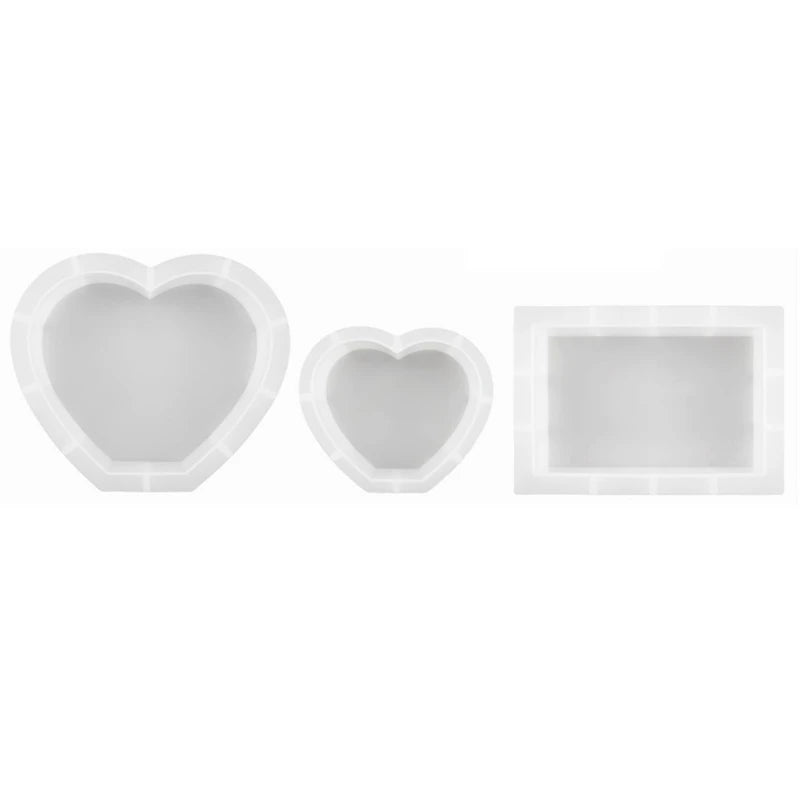 3Pcs Love Photo Frame Ornaments Mirror Silicone Mold