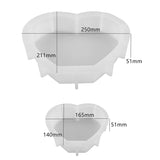 3Pcs Love Photo Frame Ornaments Mirror Silicone Mold