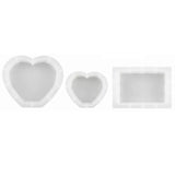 3Pcs Love Photo Frame Ornaments Mirror Silicone Mold