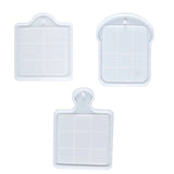 3Pcs Crystal Epoxy Square Mould Tray Silicone Mould Decoration