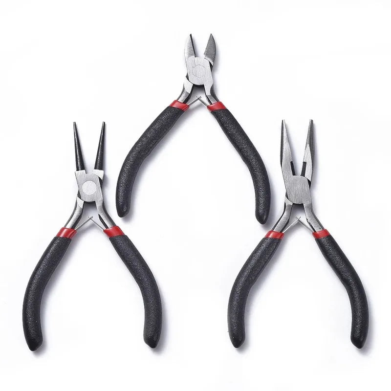 3Pcs Jewelry Pliers Set Cutting Round Nose Wire Cutter Repair Tools