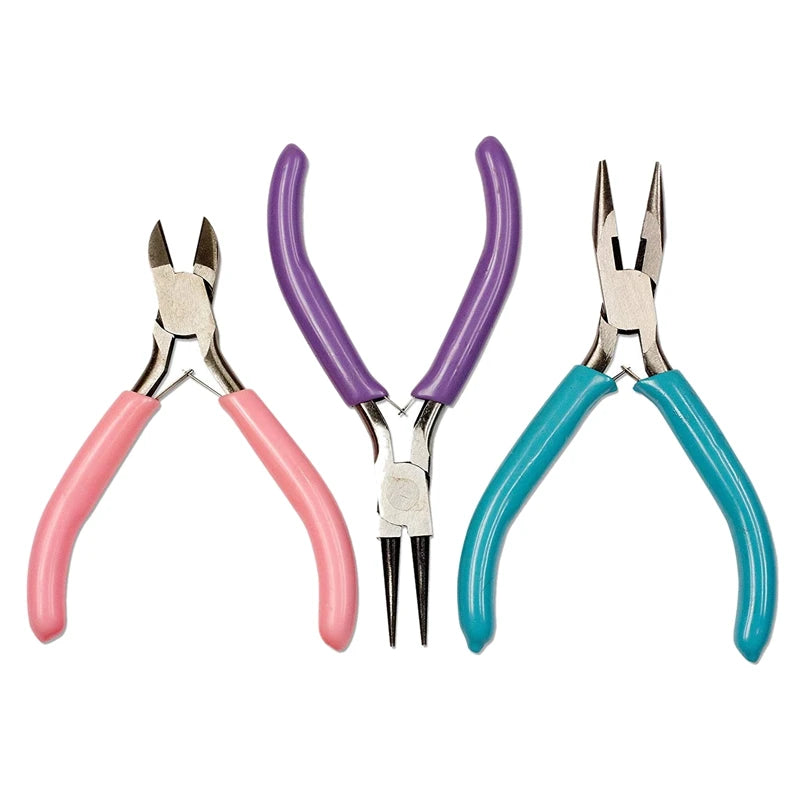 3Pc DIY Craft & Jewelry Tool Pliers Chain, Cutter, Round Nose Plier