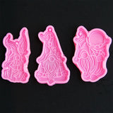 3Pcs Dwarf Keychain Epoxy Resin Mold Elf Gnome Pendants Silicone Mould