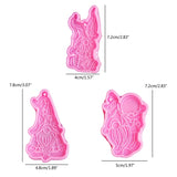 3Pcs Dwarf Keychain Epoxy Resin Mold Elf Gnome Pendants Silicone Mould