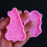 3Pcs Dwarf Keychain Epoxy Resin Mold Elf Gnome Pendants Silicone Mould