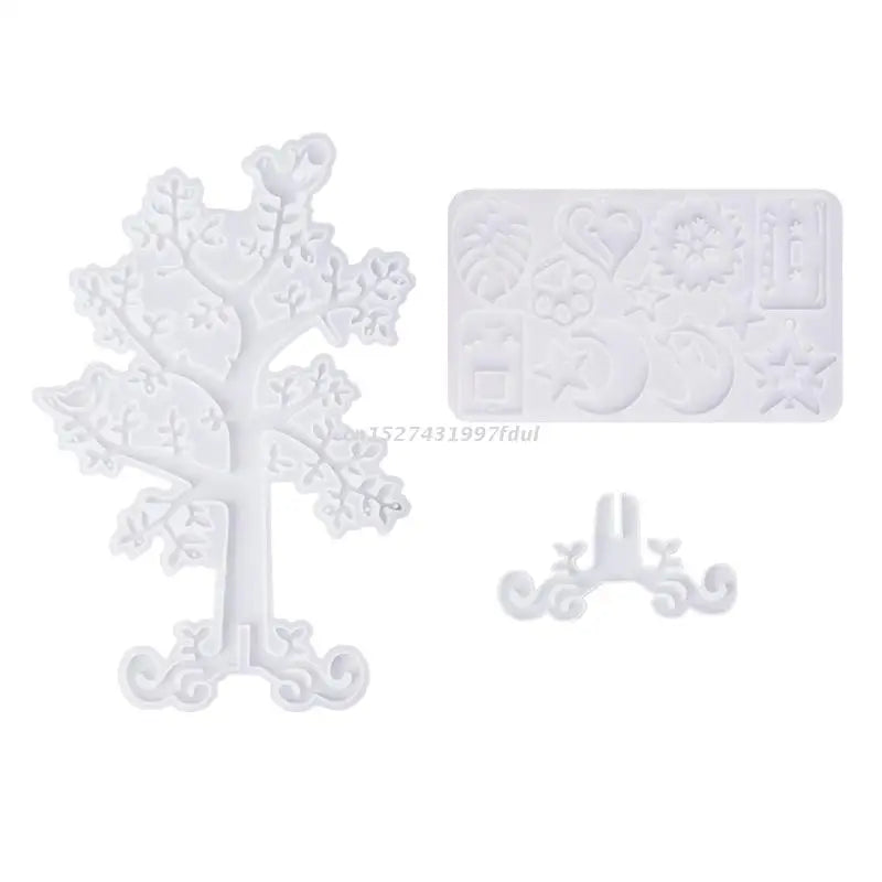 Earring Display Stand Mould Set - Jewelry Organizer Holder and Tree Base Mold