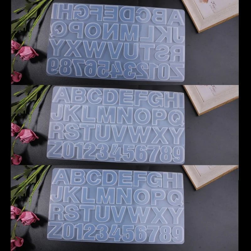3Pcs Alphabet Keychain Silicone Molds DIY Pendant Jewelry for Bag Accessories