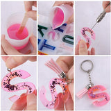 3Pcs Alphabet Keychain Silicone Molds DIY Pendant Jewelry for Bag Accessories