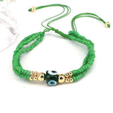 3Pcs Evil Eye Beaded Bracelet Colorful Thread Couple Chain Prayer Bangles