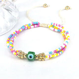 3Pcs Evil Eye Beaded Bracelet Colorful Thread Couple Chain Prayer Bangles