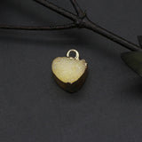 3Pcs Crystal Druzy Pendant Hearts Agat Quartz DIY Charms Necklace Earring