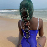 3Pcs 10cm Metal Round Hair Braid Rings Accessories Clips for Women