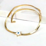 3Pcs Evil Eye Snake Choker Necklace 18k Plated Enamel Jewelry for Women