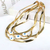 3Pcs Evil Eye Snake Choker Necklace 18k Plated Enamel Jewelry for Women