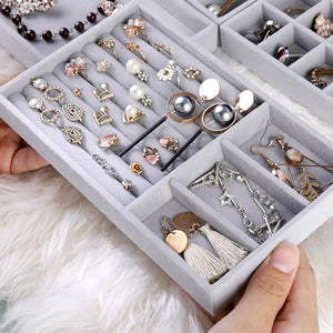 3Pcs Portable Velvet Jewelry Display Organizer