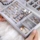 3Pcs Portable Velvet Jewelry Display Organizer