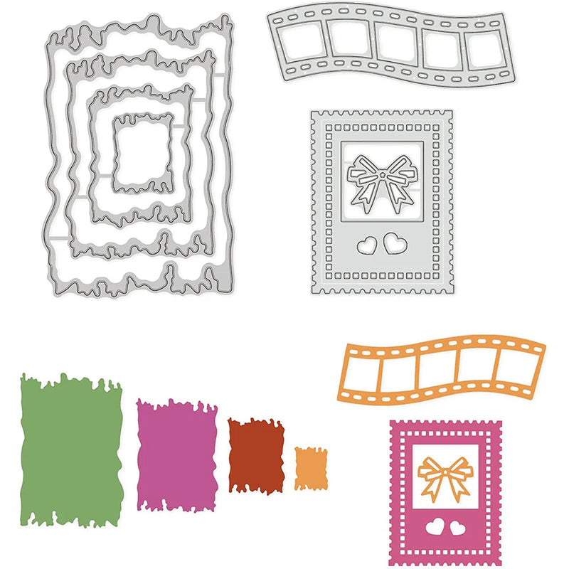 3Pcs Film Card Frame Metal Cutting Dies for DIY Scrapbook Cards Making