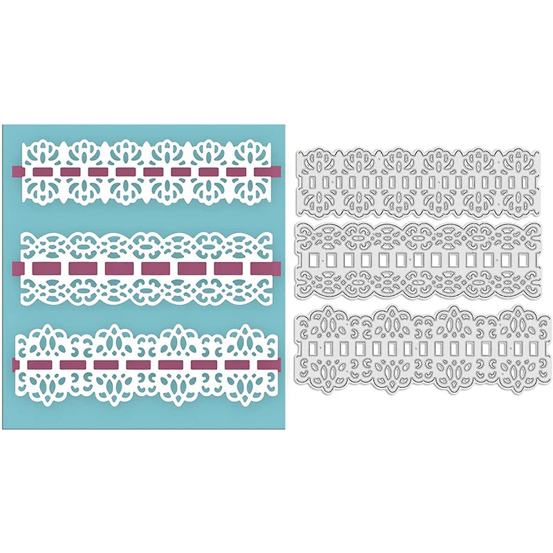 3Pcs Flower Lace Metal Cutting Dies for Scrapbook Wedding Cards DIY