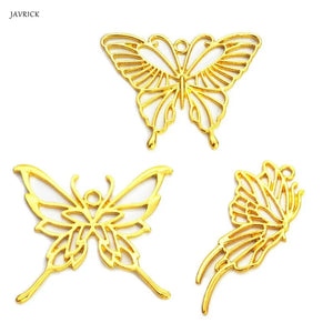 3Pcs Butterfly Metal Frame Pendant Open Bezel Setting DIY Jewelry