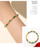 3Pcs Gold Plated Ruby Bracelet Wedding Gift