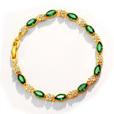 3Pcs Gold Plated Ruby Bracelet Wedding Gift