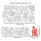 3Pcs Halloween Metal Cutting Dies Ghost Witch Bat Embossing Stencils