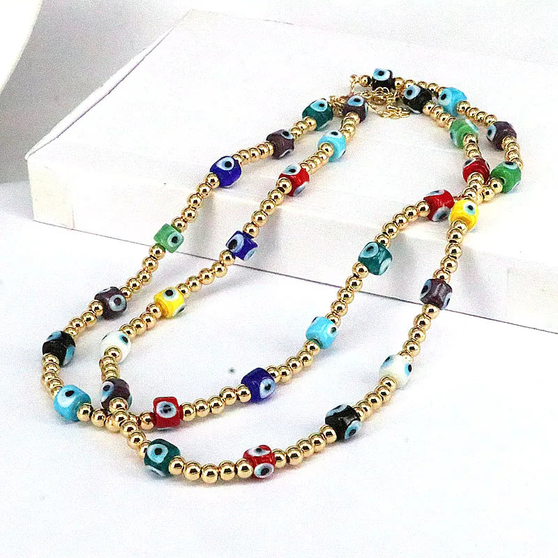 3Pcs Lampwork Glass Eye Beads Choker Necklaces