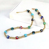 3Pcs Lampwork Glass Eye Beads Choker Necklaces