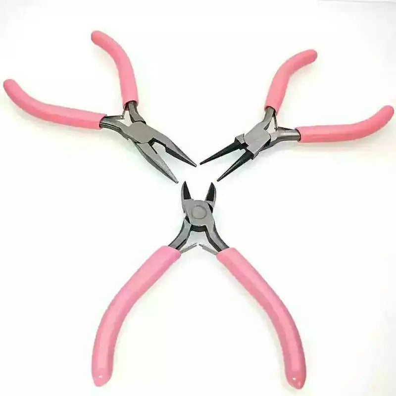 3Pcs High Jewelry Pink Pliers Sets Wire Cutting Bending Pliers