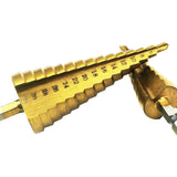 3Pcs Hss Titanium-Coated Step Drill 6.35Mm Hex Shank Bit For Plastic Wood Metal
