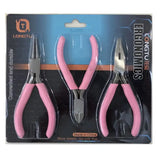 3Pcs Pink Jewelry Pliers Set Wire Cutting Bending Plier Kit
