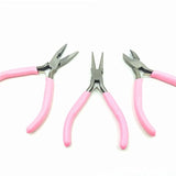 3Pcs Pink Jewelry Pliers Set Wire Cutting Bending Plier Kit