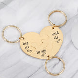 3Pcs Keychain Sister Personalized Family Keychains Gift