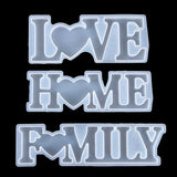 3Pcs Large Letters Heart Resin Casting Mold Silicone Alphabet Mould