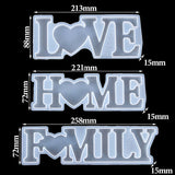 3Pcs Large Letters Heart Resin Casting Mold Silicone Alphabet Mould