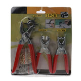 3Pcs Leather Belt Hole Punch Plier Eyelet Snap Setting Pliers