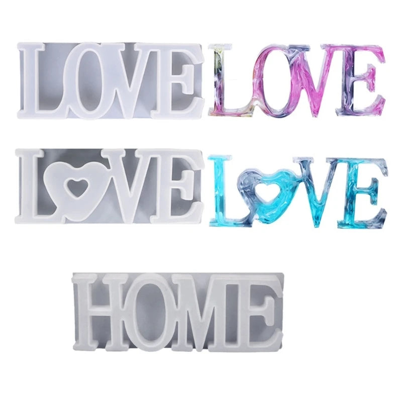 3Pcs Love Silicone Resin Mold Word Sign Craft Supply Home Decor